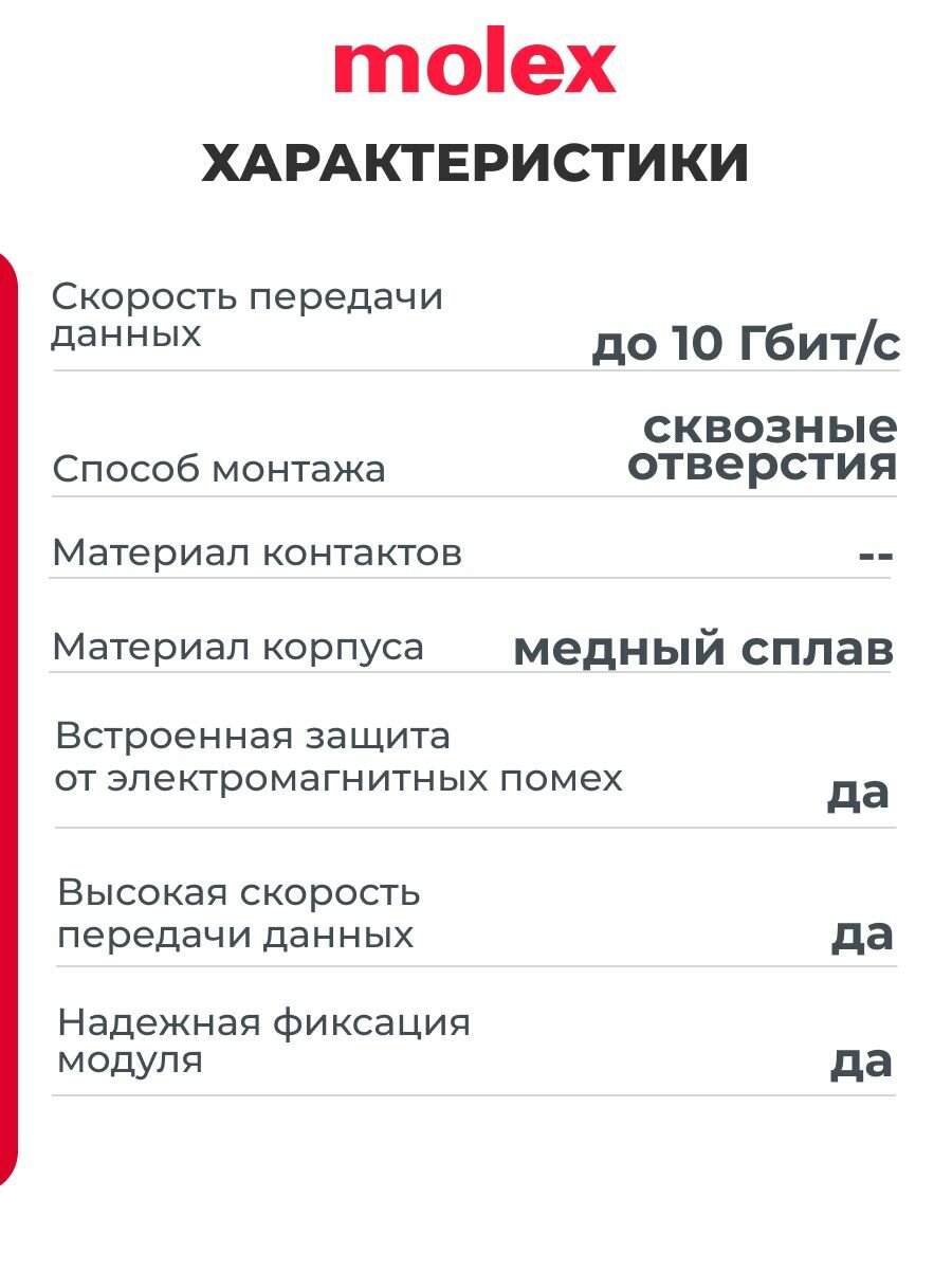 MOLEX Аксессуар для разъёмов SFP+ (1x1) (1 шт.), 747370009 — фото 1