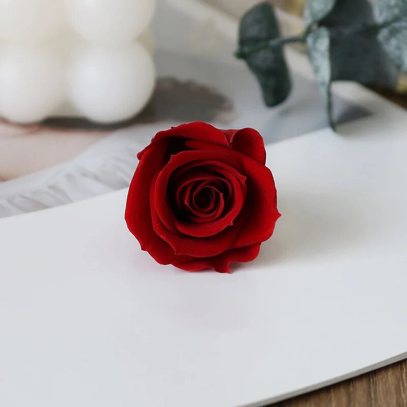 Стеклянная индивидуальная коробка для колец Красный, No Custom, Red Rose