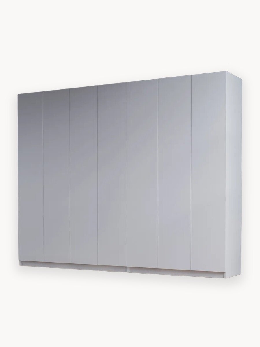 Шкаф распашной для одежды 280 см, Белый, с внутренними ящиками