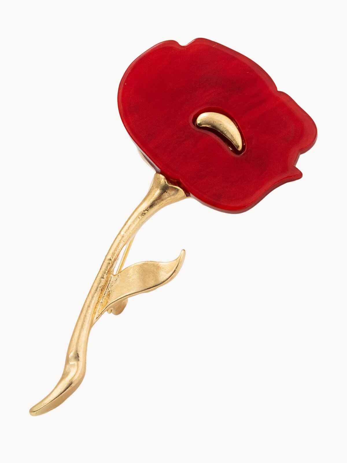 Брошь ЖемАрт, акрил, красный/золотой