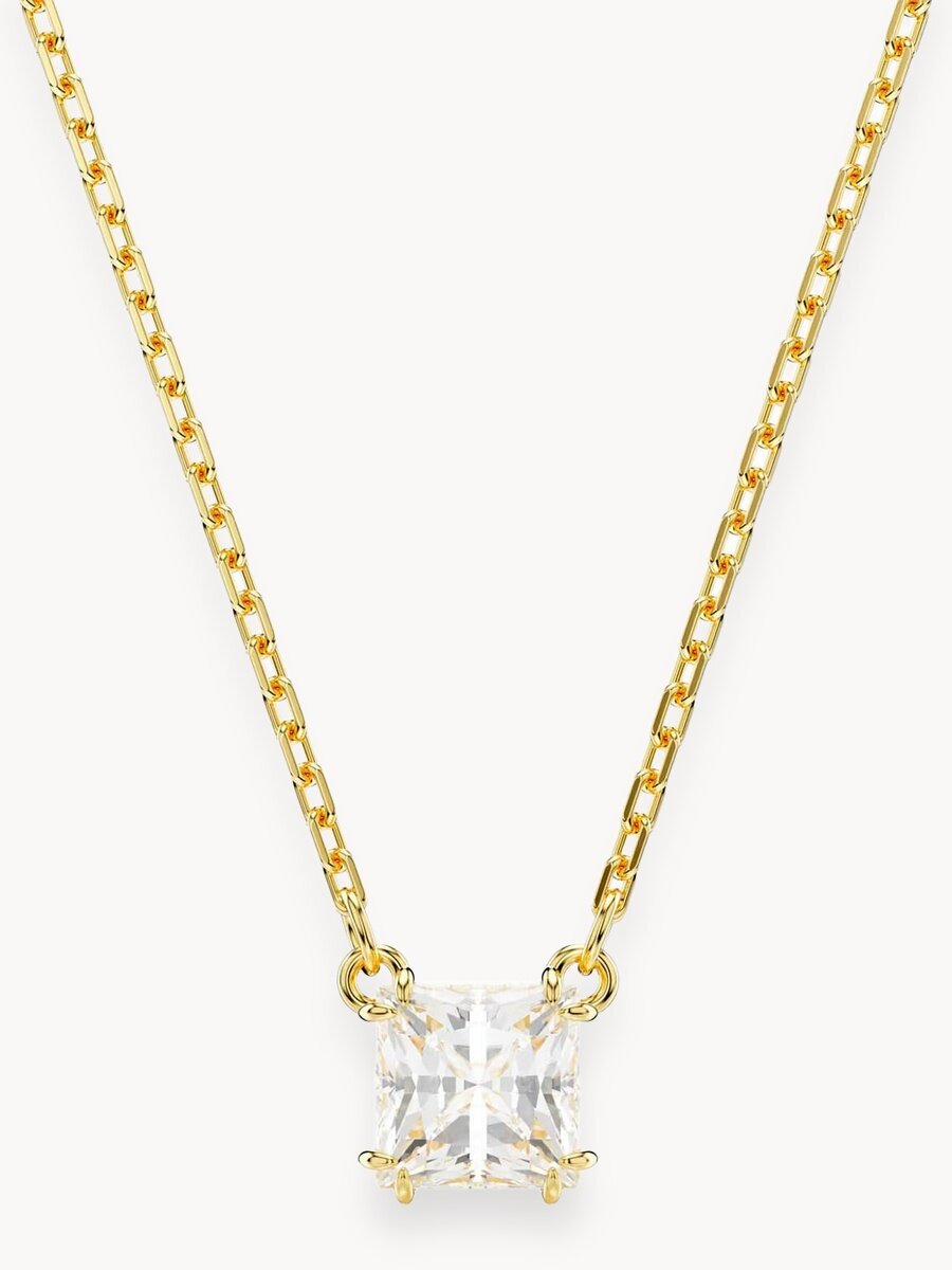 Колье SWAROVSKI, кристаллы Swarovski, длина 45 см, бесцветный, золотой