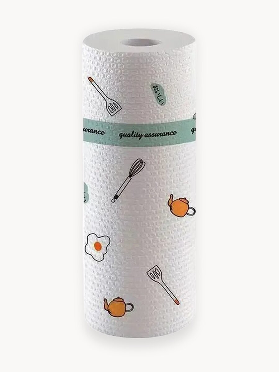 Универсальные салфетки для уборки в рулоне 25*25 см 100 шт, многоразовые безворсовые салфетки