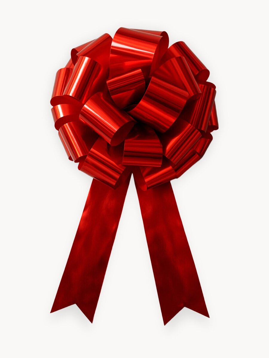 Бант для подарка большой красный JewelryMeverly, диаметр 36 см