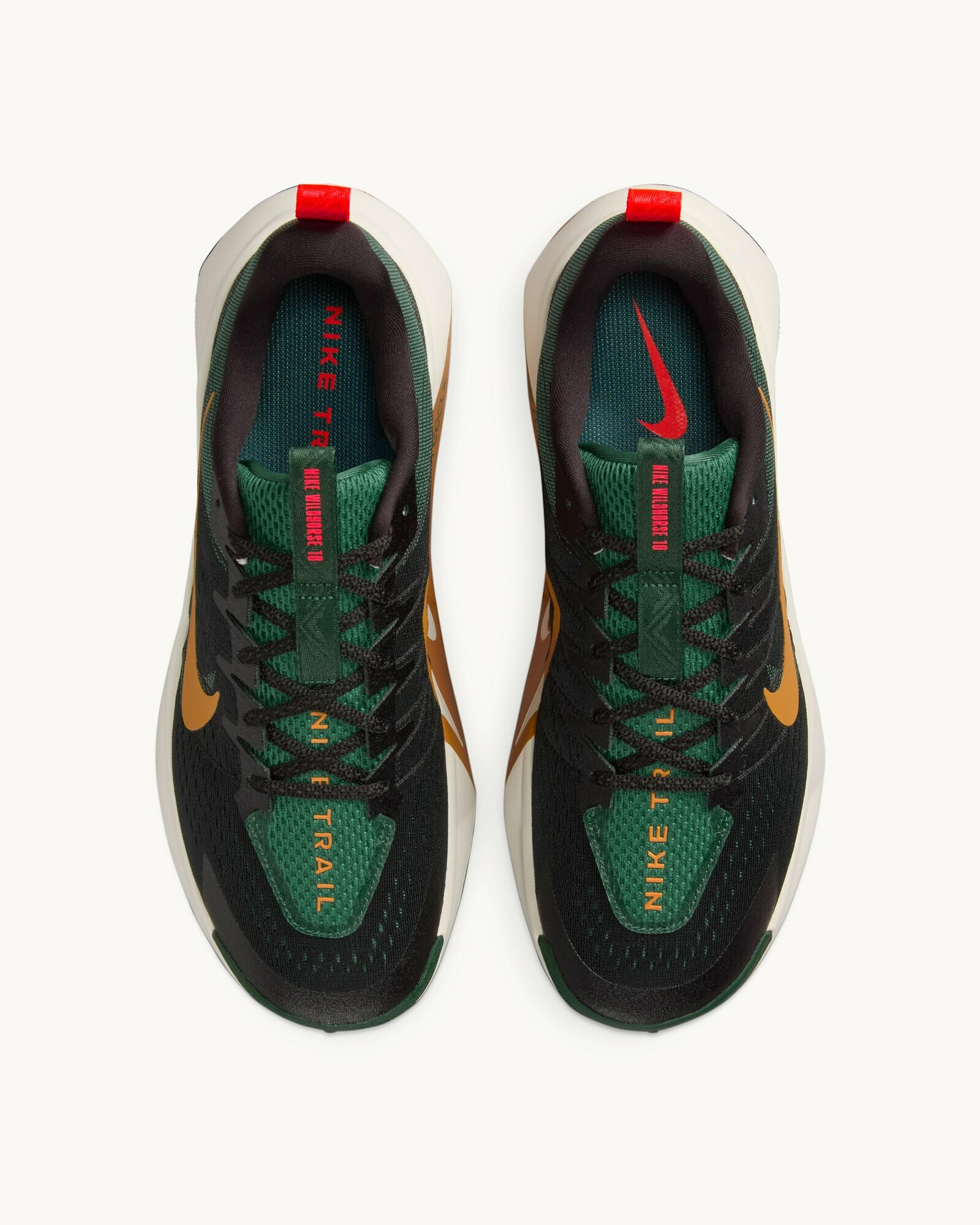 Кроссовки NIKE Wildhorse 10, размер 9.5 US, зеленый/оранжевый/белый — фото 1