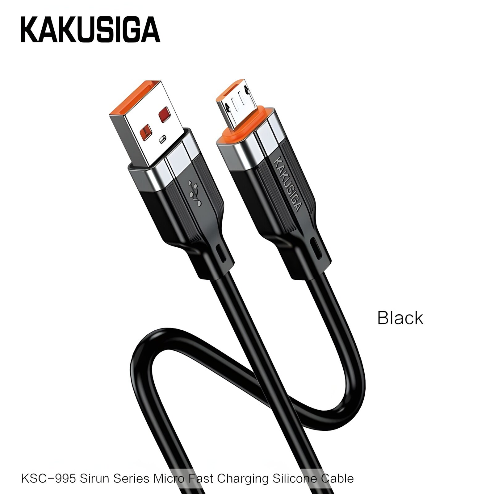 Кабель USB KAKUSIGA KSC-995 Micro USB (V8) для зарядки, передачи данных, 1м — фото 1