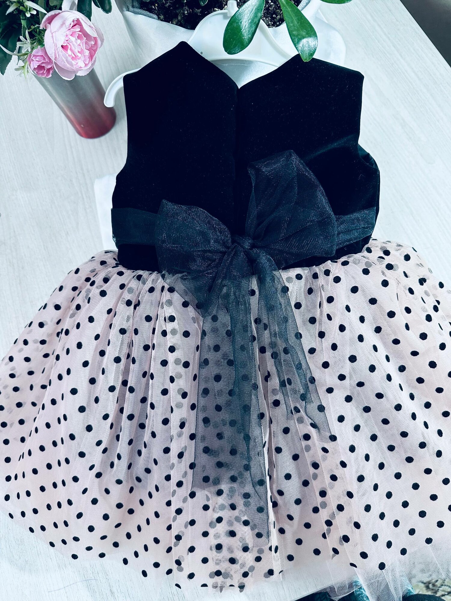 Платье, размер 3, черно-розовый — фото 1