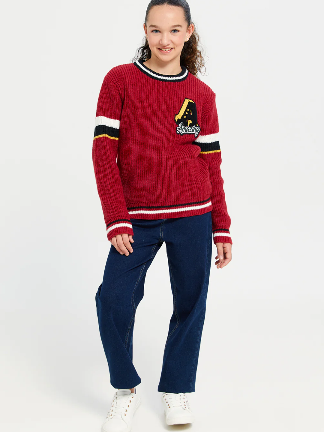 Пуловер REDTAG, размер 8-9 лет, red — фото 1