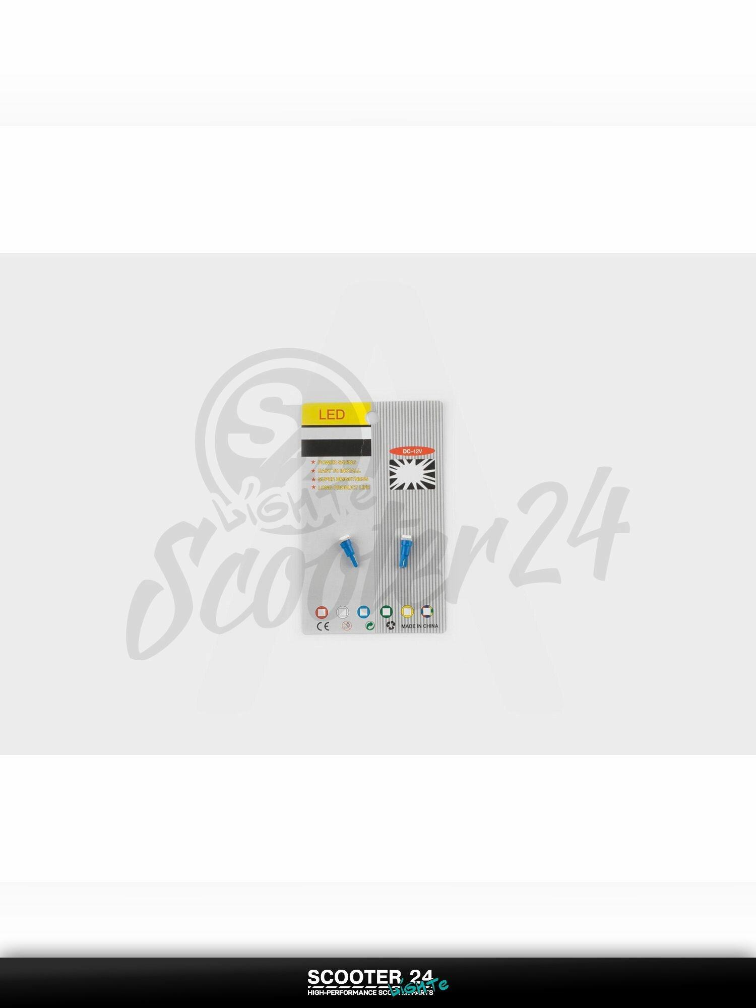 Лампа фары диодная для мототехники универсальная T5 (пара) (синяя, 1 кристалл) "TYPE-R"