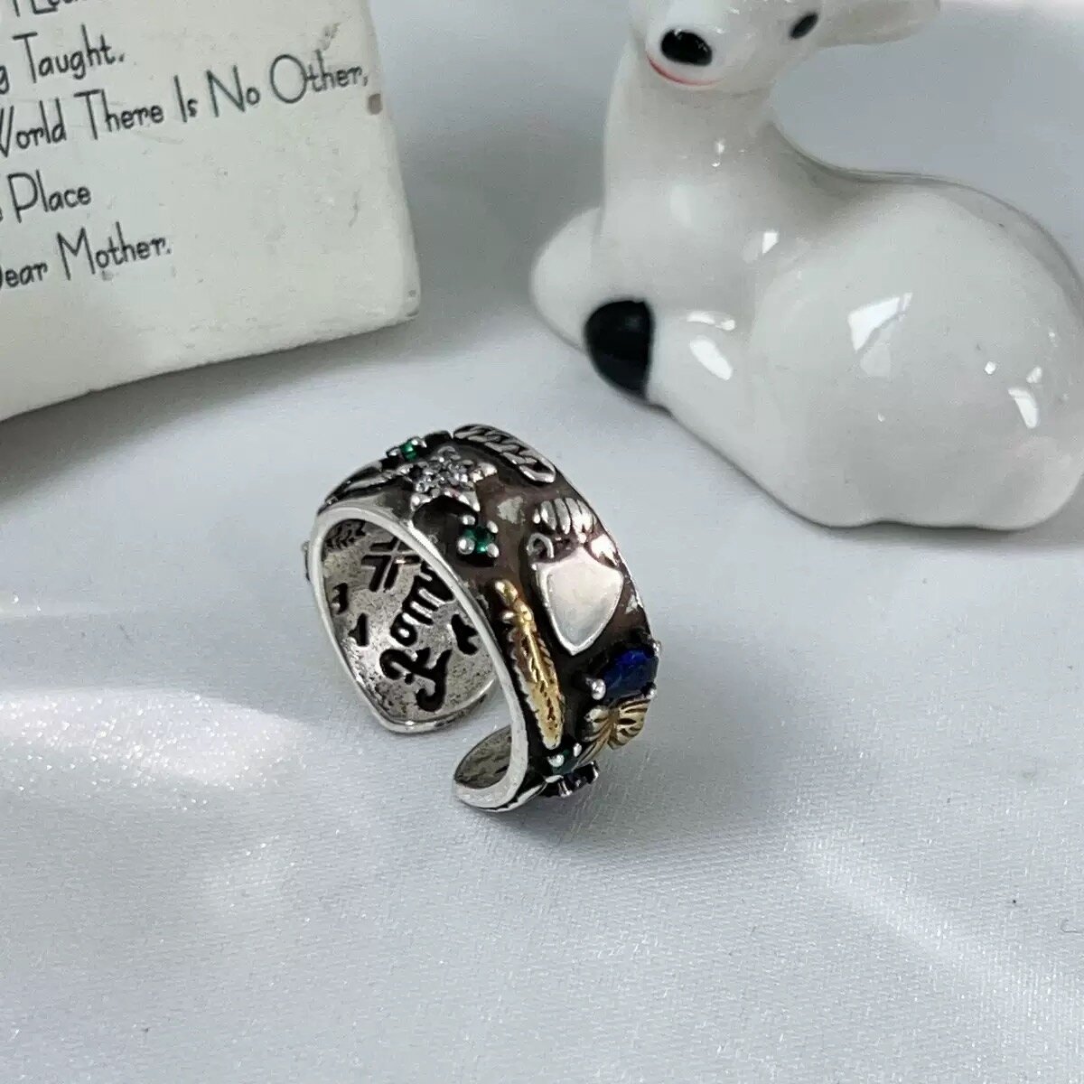 Кольцо-кулон, перламутр, циркон