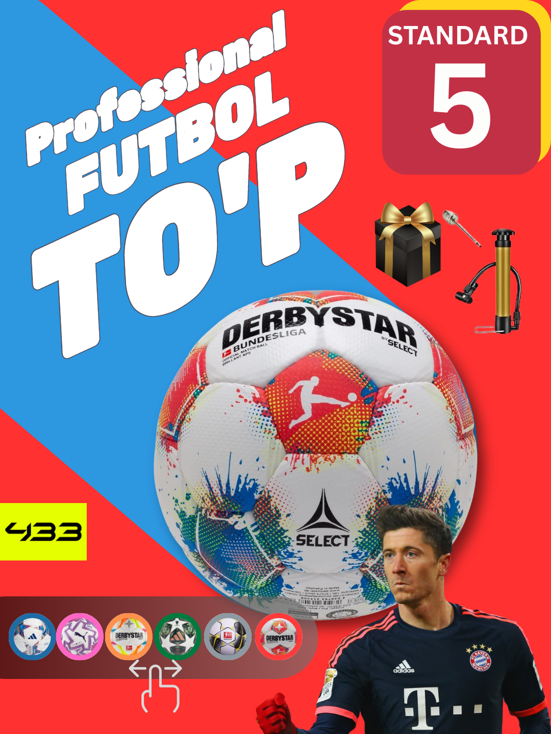 Футбольный мяч с насосом и аксессуарами / Nasos va aksessuarlar bilan futbol to‘pi