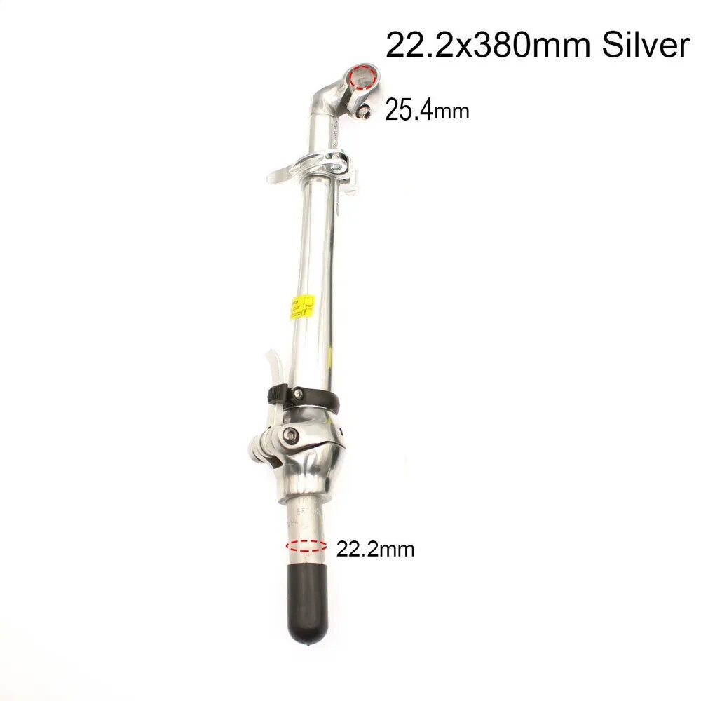 Вынос руля 22.2x380mm Silver складной алюминиевый для велосипеда