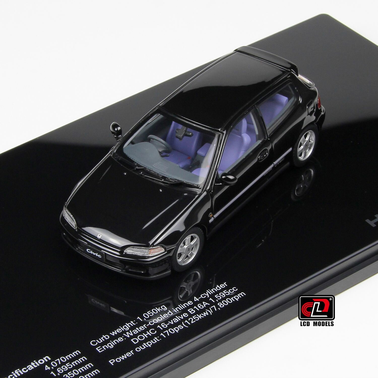 LCD Модель автомобиля из сплава, 1:43, серия Honda (Honda Civic EG6 SiR II)