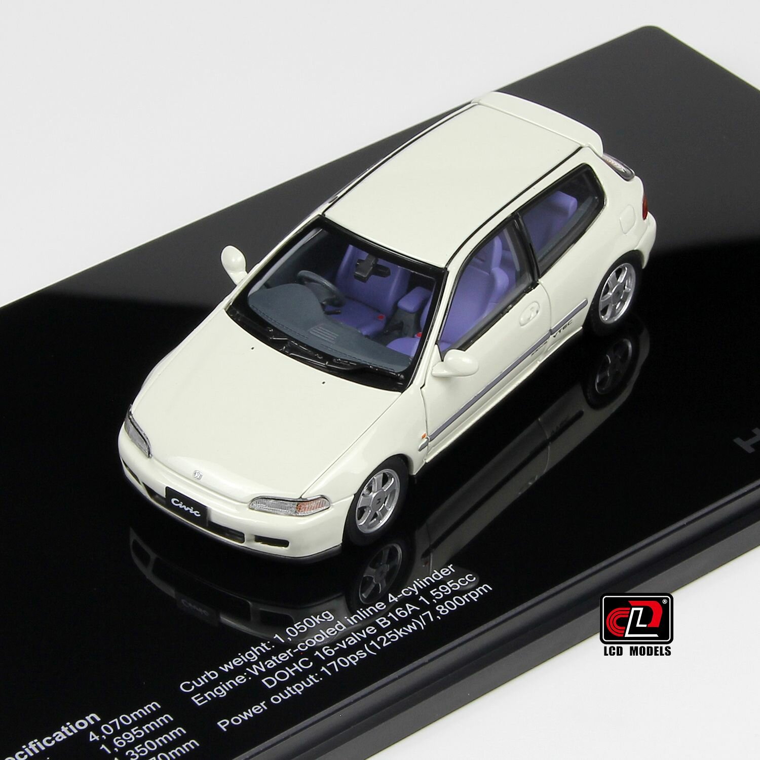 LCD Модель автомобиля из сплава, 1:43, серия Honda (Honda Civic EG6 SiR II)