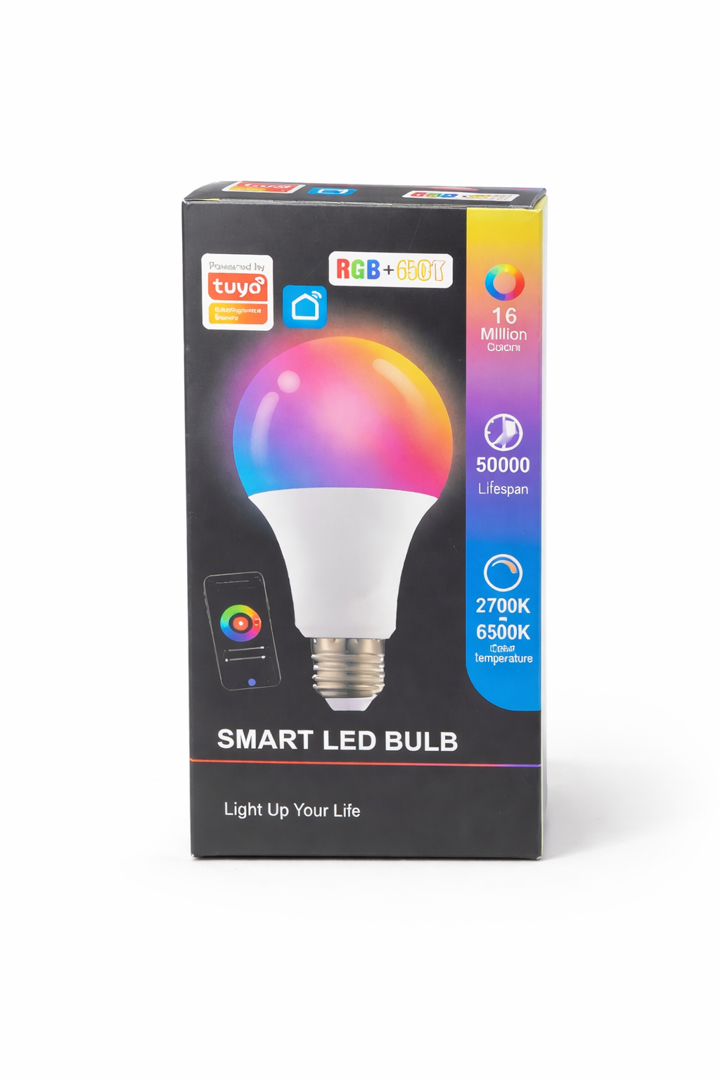 Умная лампа WI-FI RGB E27 , управление через приложение, светодиодная, 15Вт