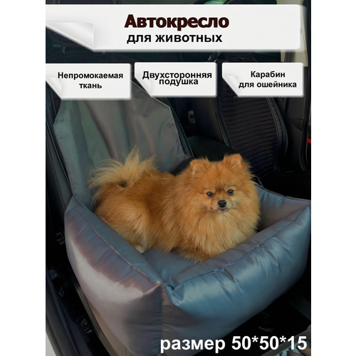 фото Автокресло кладовая комфорта "серебро", для собак, кошек, хорьков