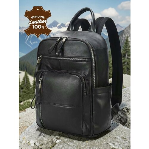 Рюкзак мужской кожаный CAPRI 8221-RM-black натуральная кожа черный