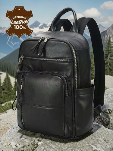 Изображение товара Рюкзак мужской кожаный CAPRI 8221-RM-black натуральная кожа черный