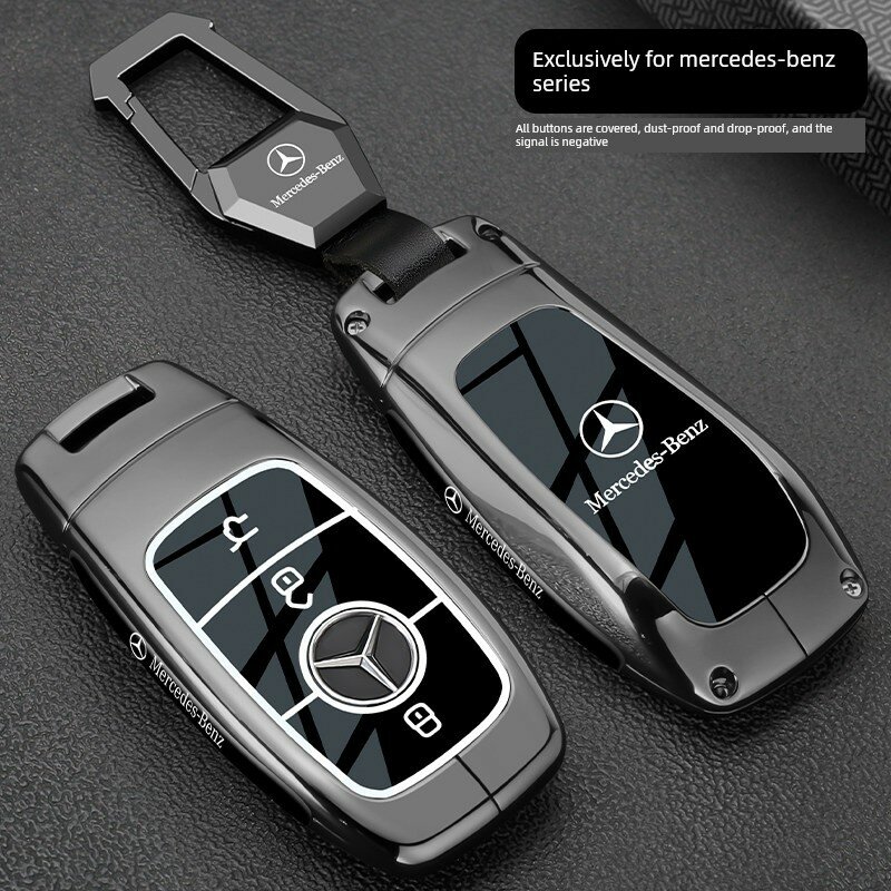 Крышка для ключа Mercedes-Benz с металлическим замком в стиле черного рыцаря для моделей C-Class, E-Class