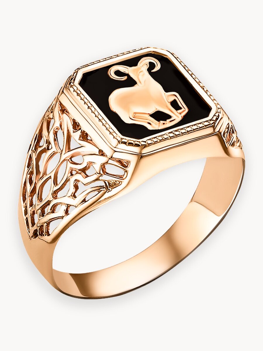 Печатка TEKA, эмаль, размер 20, черный, золотой