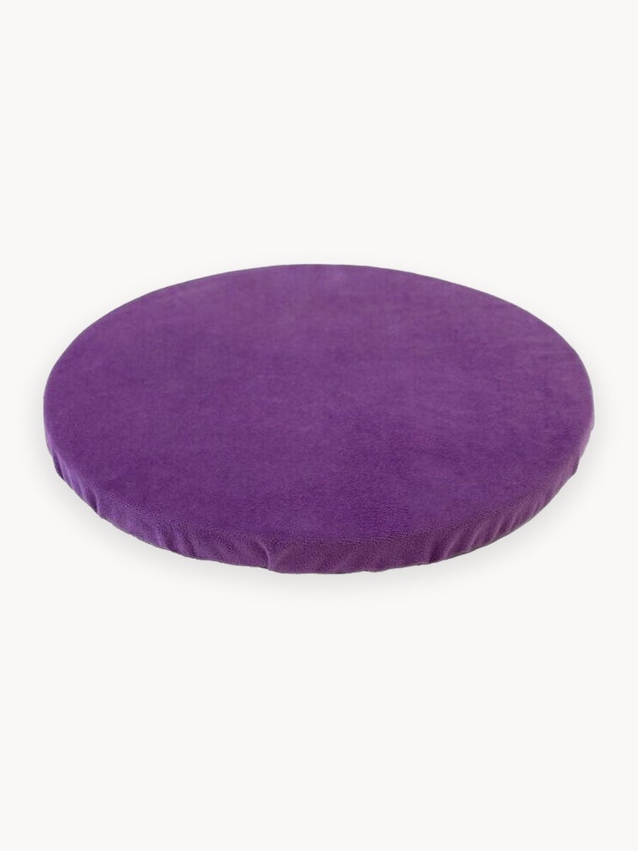 Круглая подушка на стул DeNASTIA 31,5см бархатная, цвет фиолетовый P111191