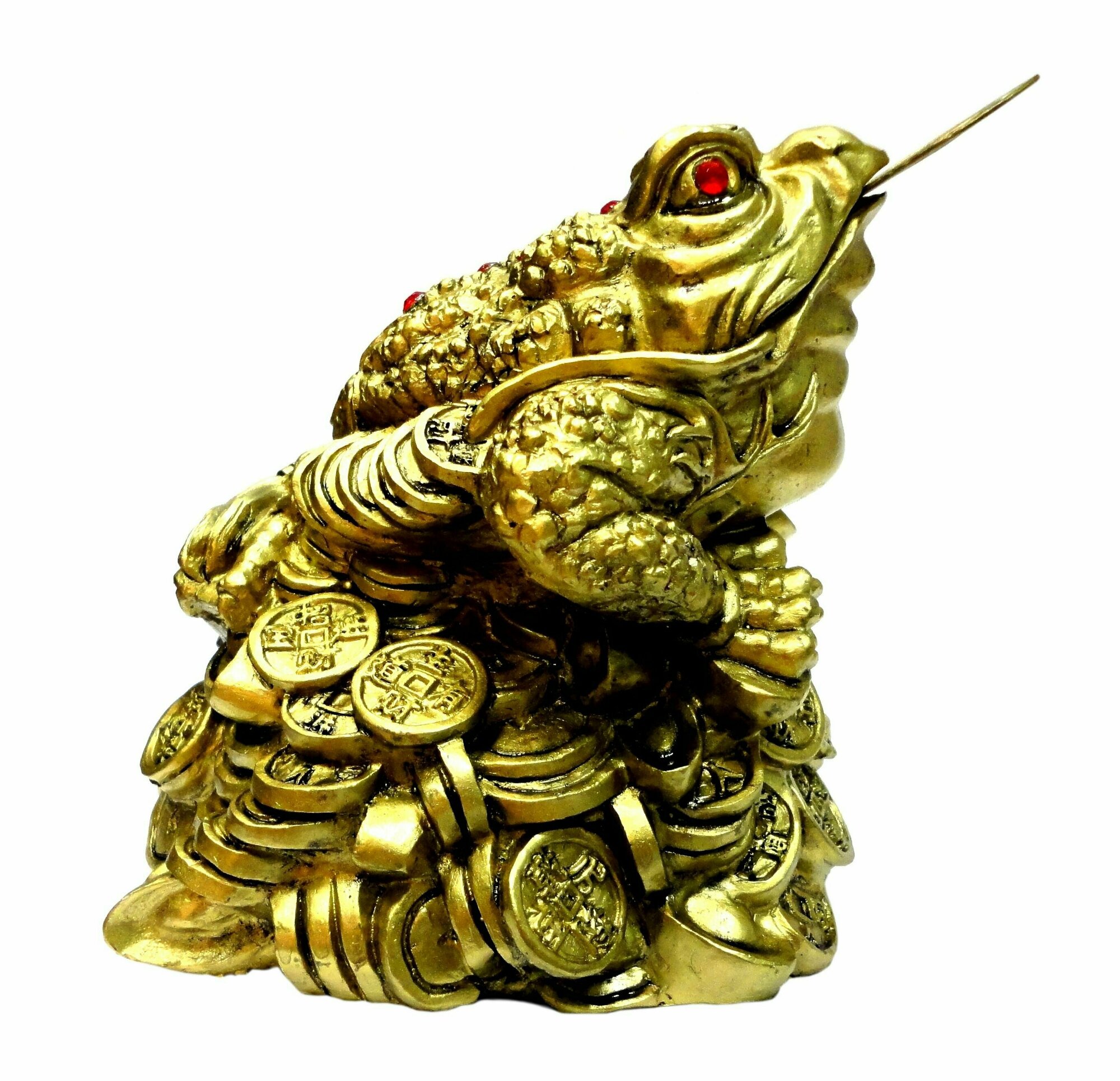 Денежная жаба на монетах 14х14 (под бронзу). Товар уцененный