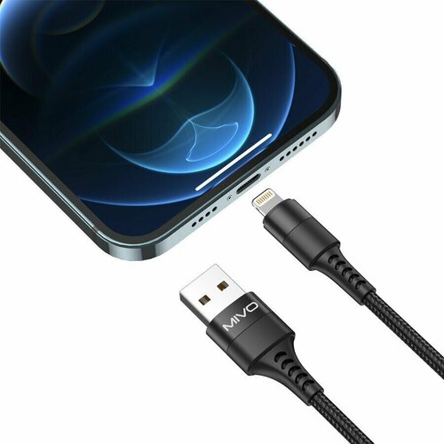 Кабель MIVO MX-46L USB-Lightning, Fast Charge, 1 м, 5 В/ 2.4 А