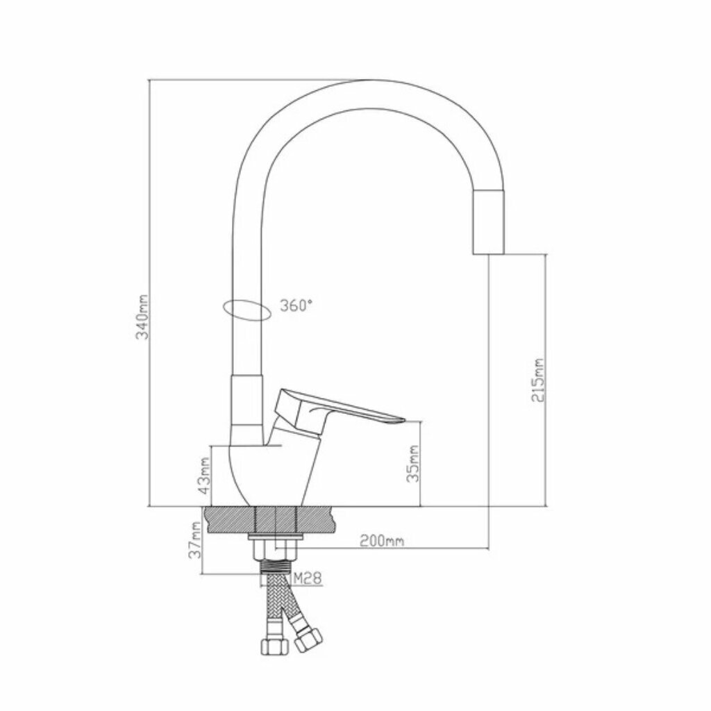 Смеситель для кухни BOOU B8274 -10F-E307A чёрный, хром - фото №9