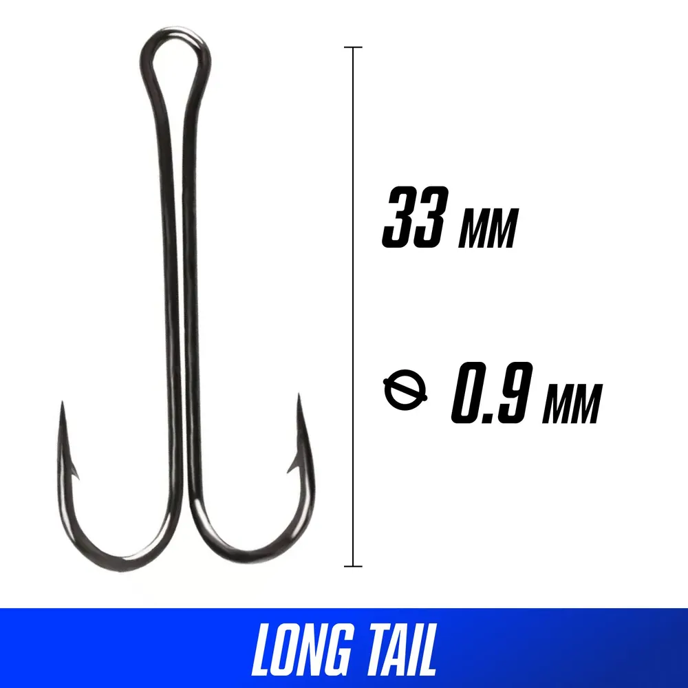 Крючки двойные Crazy Fish Long Tail Double Hook №6 5 шт