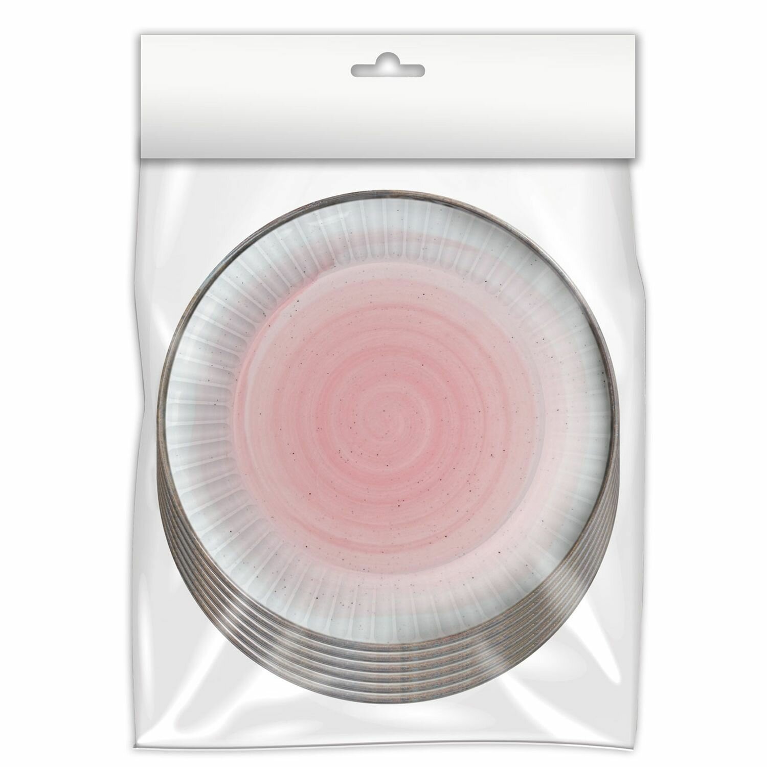 Набор одноразовой бумажной посуды для праздника ND Play / Керамика розовая (тарелка 23 см., тарелка 18 см., стакан, по 18 шт.) - фотография № 8