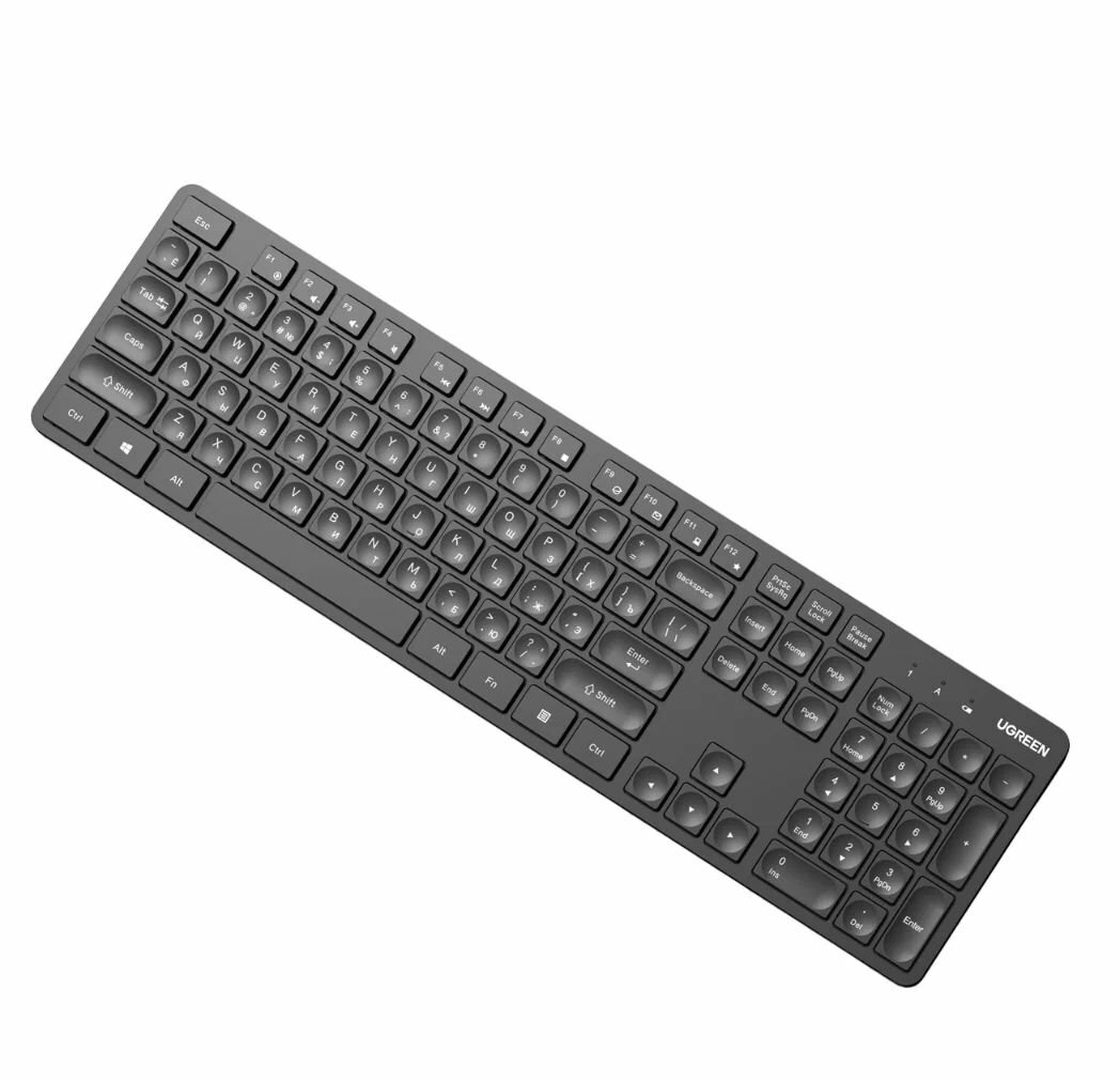 Клавиатура беспроводная UGREEN KU004 (15219) 2.4 GHz Wireless Keyboard. Цвет: черный