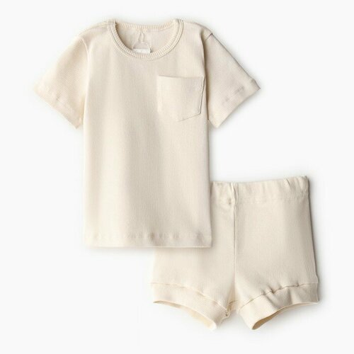 Комплект одежды Minaku, размер 74/80, бежевый, белый комплект одежды minaku размер 74 80 бежевый белый
