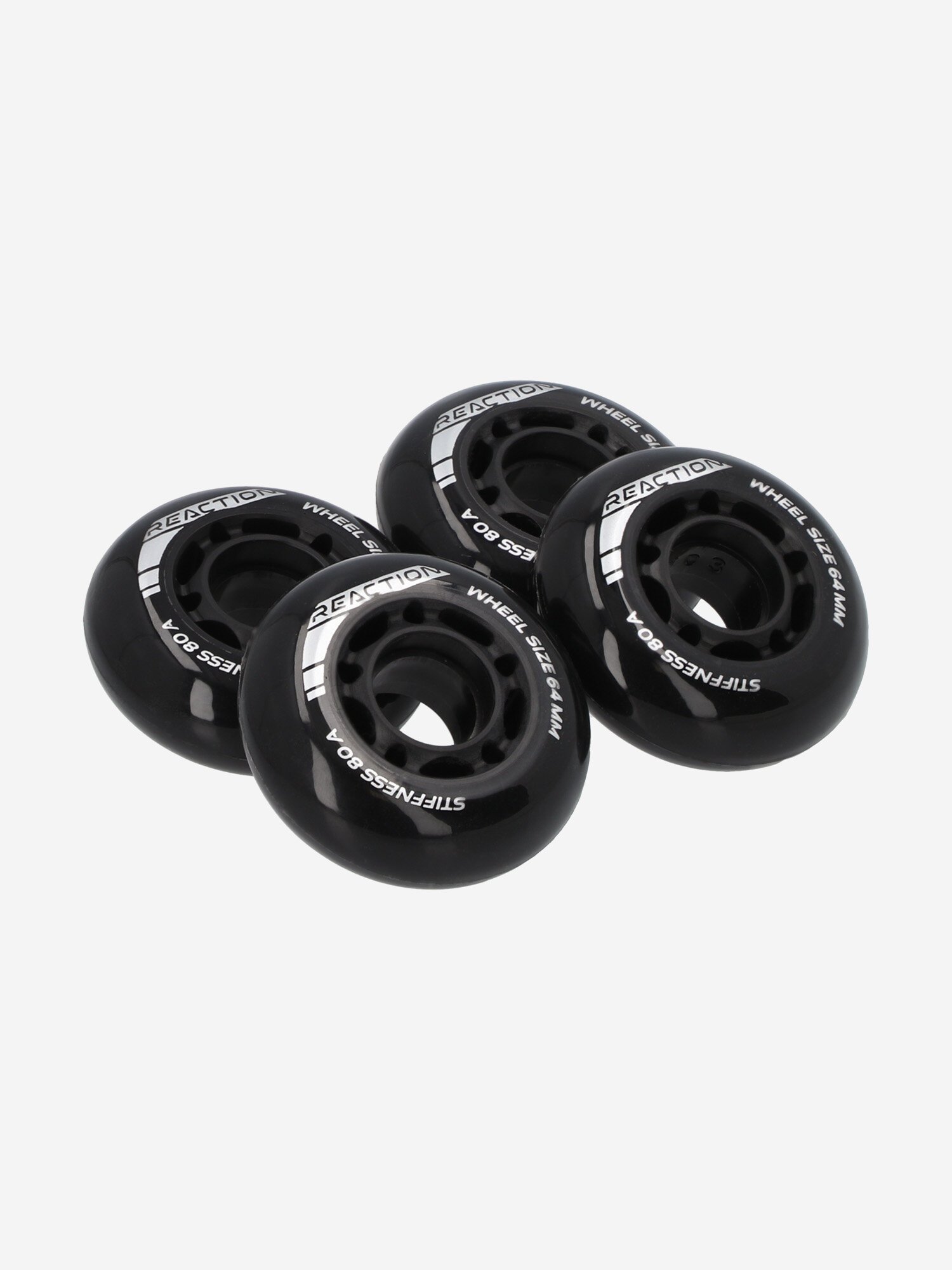 Набор колес для роликов детский Reaction 64 мм, 80А, 4 шт Черный; RUS: Б/р, Ориг: one size
