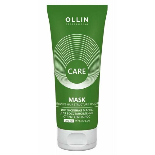 Ollin Интенсивная маска для восстановления структуры волос / Care, 200 мл маска для восстановления структуры волос интенсивная care restore intensive ollin оллин 500мл