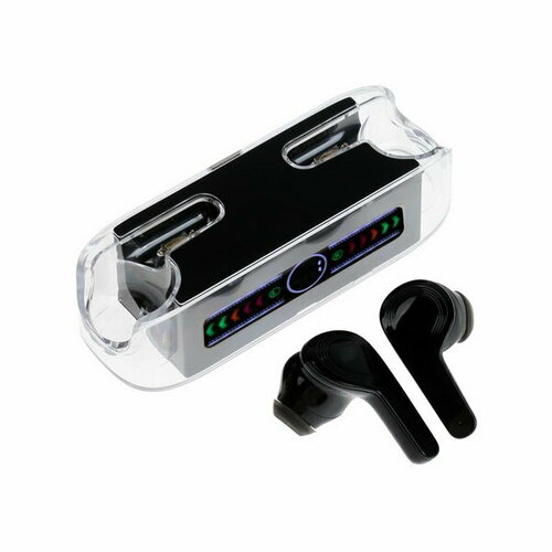 Наушники беспроводные KM12 TWS вкладыши BT 50 30200 мАч прозрачные чёрные 111100₽