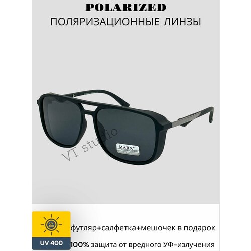 Солнцезащитные очки MARX, черный глянцевый /черный