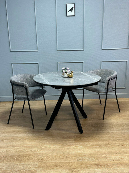 фото Стол KENNER AR1000 черный/керамика серая