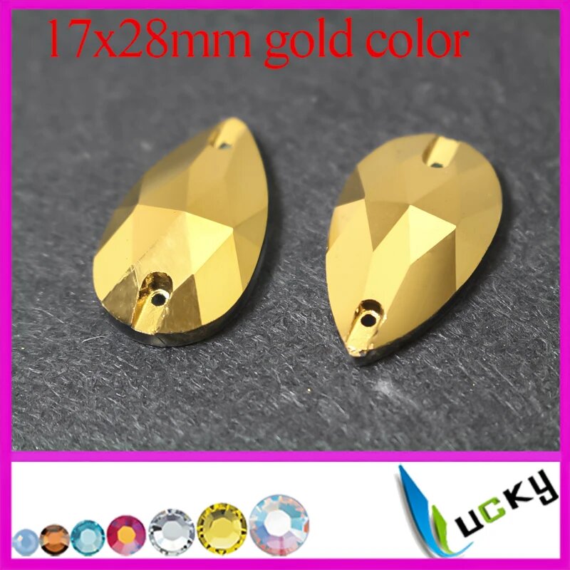 Золотой гематит/ауум кристаллы для вышивки 48 шт 11x18mm 112pcs