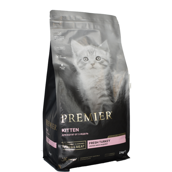 Сухой корм Premier Cat Turkey KITTEN, индейка, для котят, 2 кг