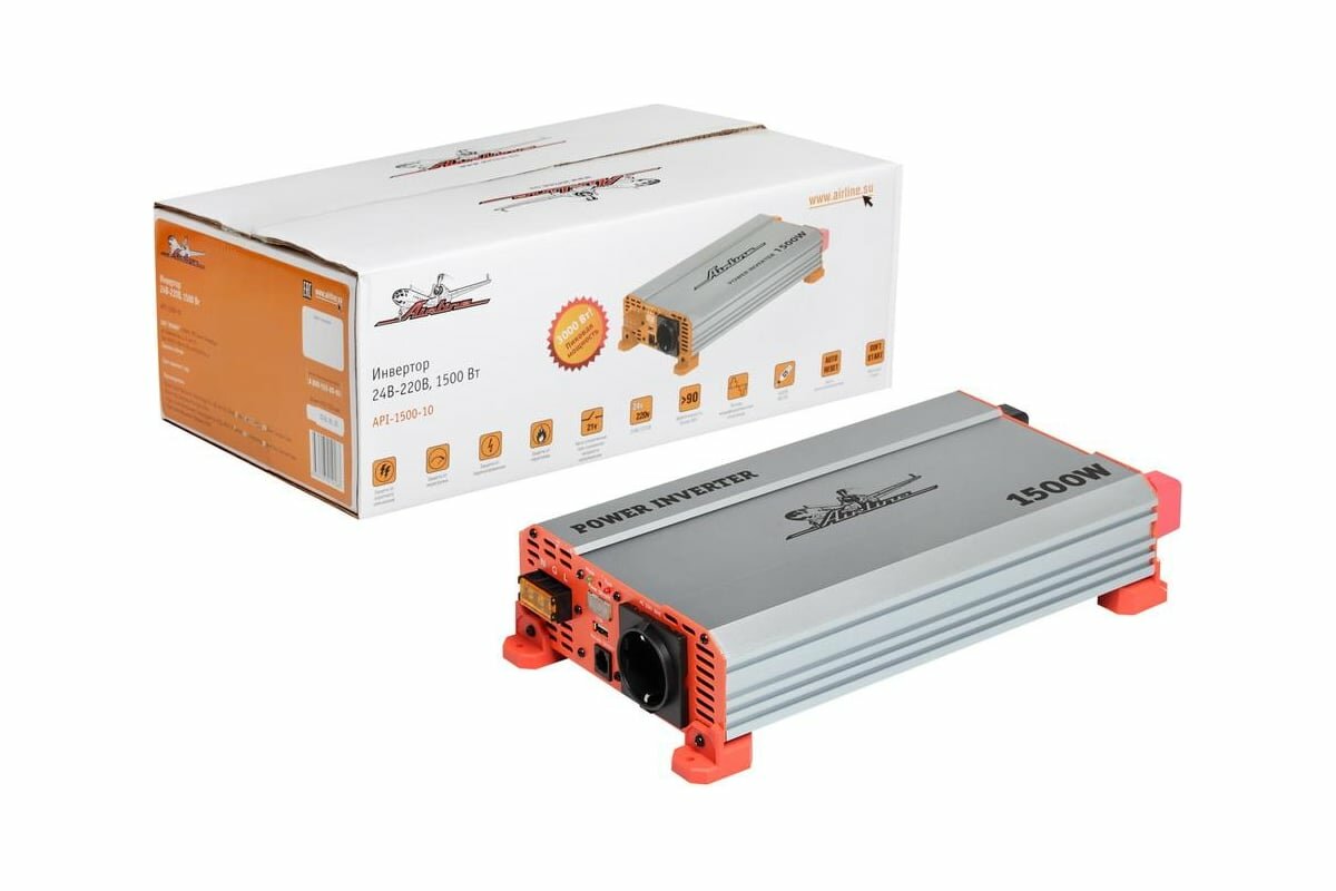 Airline Инвертор 24В-220В, 1500 Вт API-1500-10