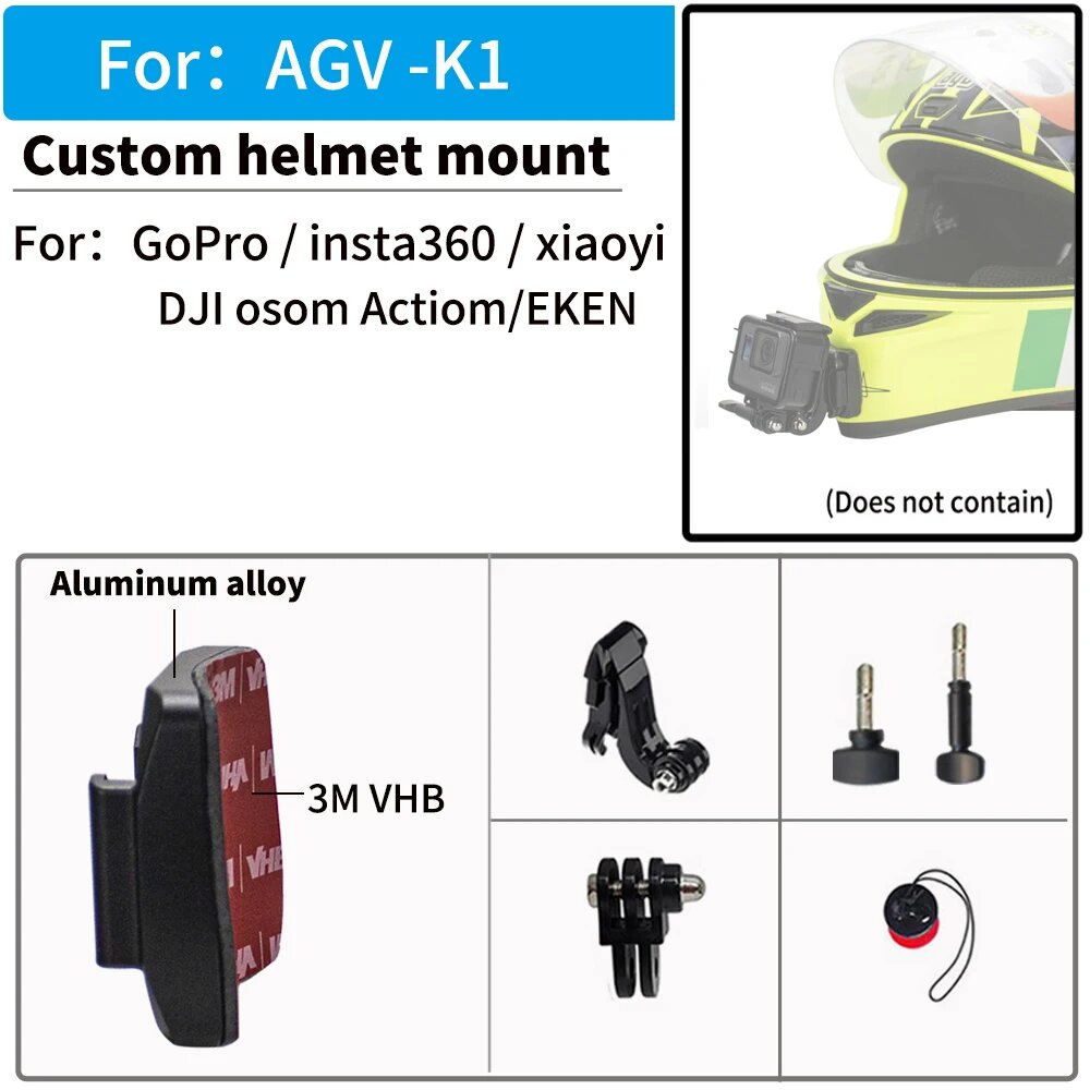 Алюминиевое крепление для шлема мотоцикла TUYU AGV K1 для GoPro 10 Insta360 One R X2