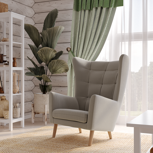 Кресло для отдыха ГУД ЛАКК Саари 81х84х108 см светло-серый 27599₽