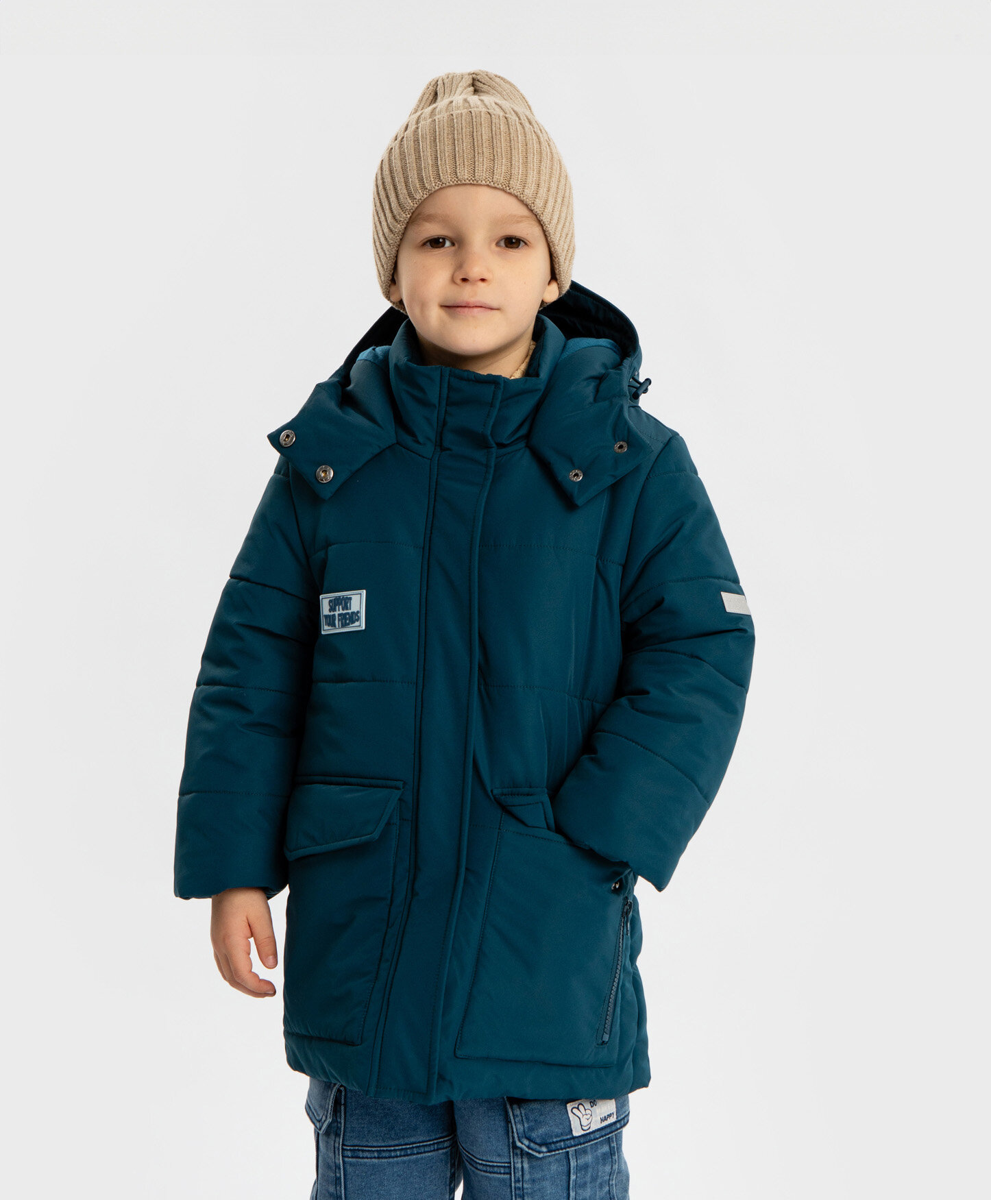 Пальто Button Blue размер 128 синий