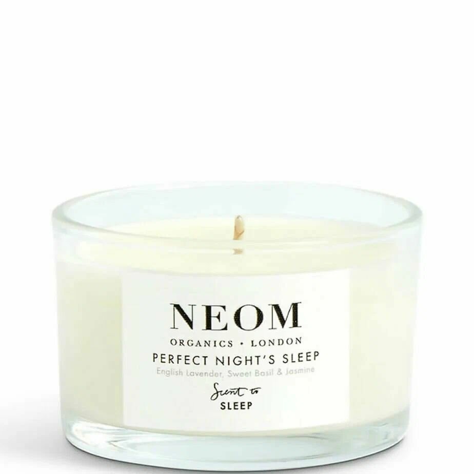 Успокаивающая ароматическая свеча NEOM Perfect Night's Sleep Scented Candle English lavender sweet basil & jasmine 75g