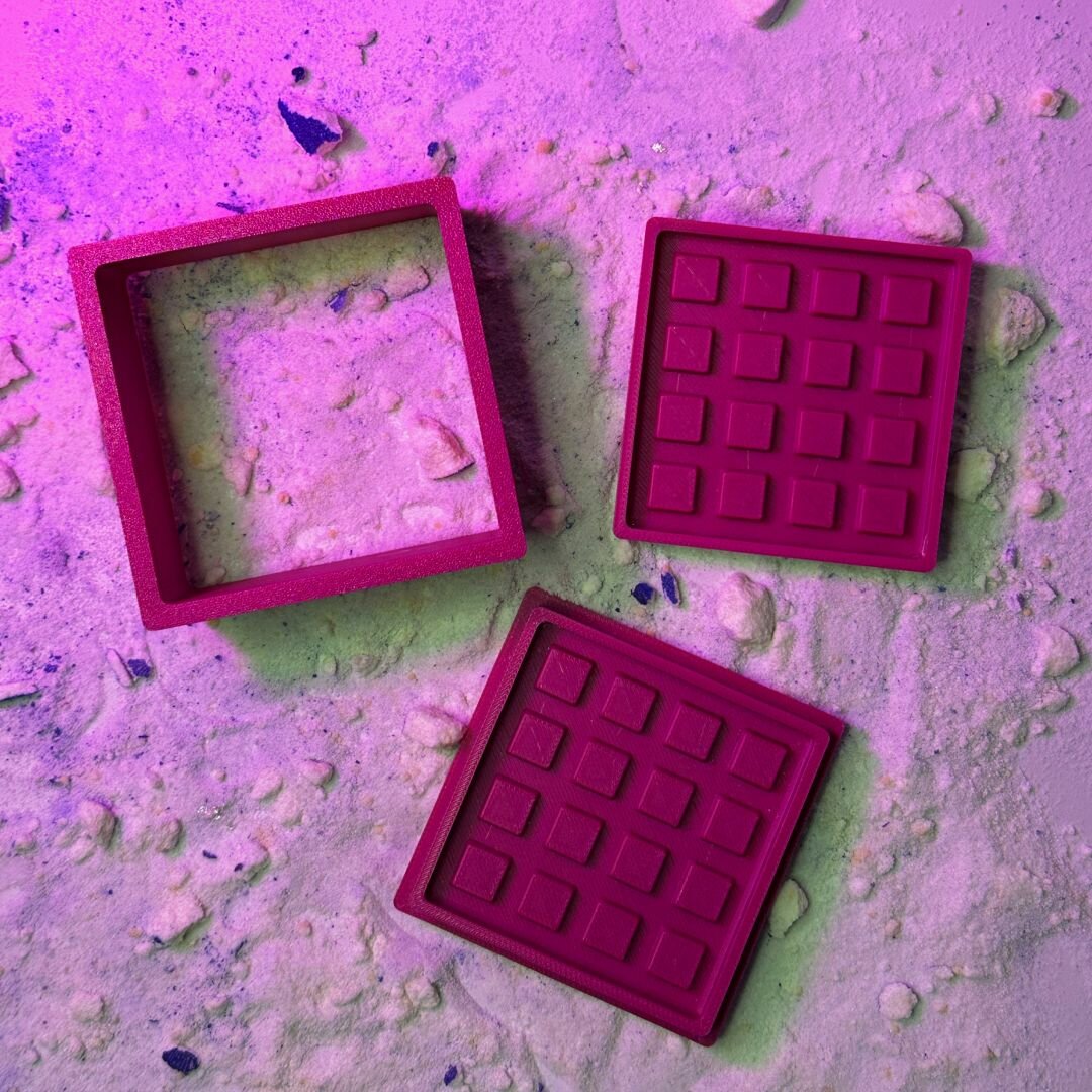 3D форма для бомбочек Бельгийская вафля 7 см — фото 1