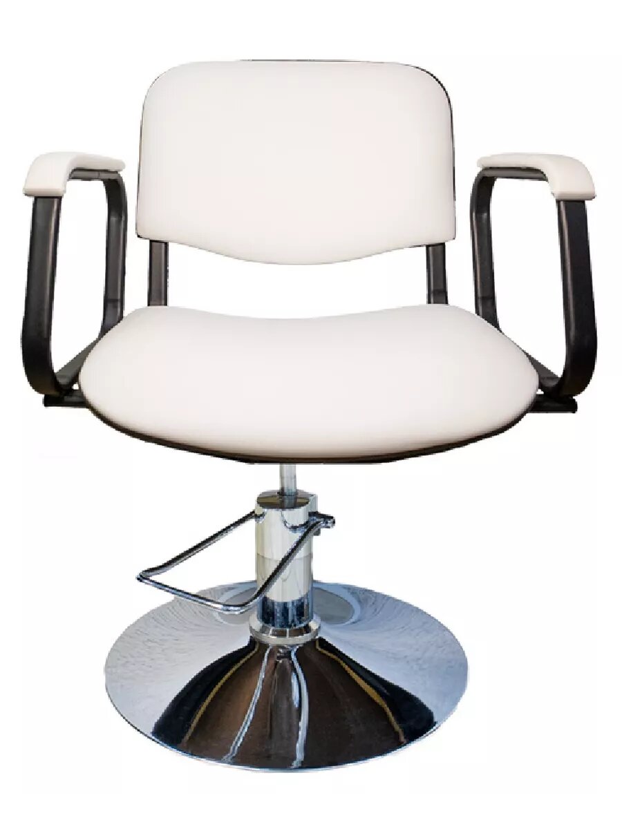 Кресло парикмахерское Kontakt гидравлика диск белое — фото 1