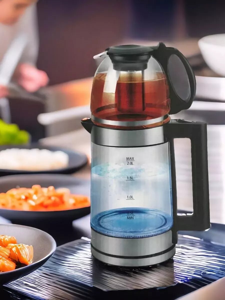 Электрический чайник и заварник в комплекте