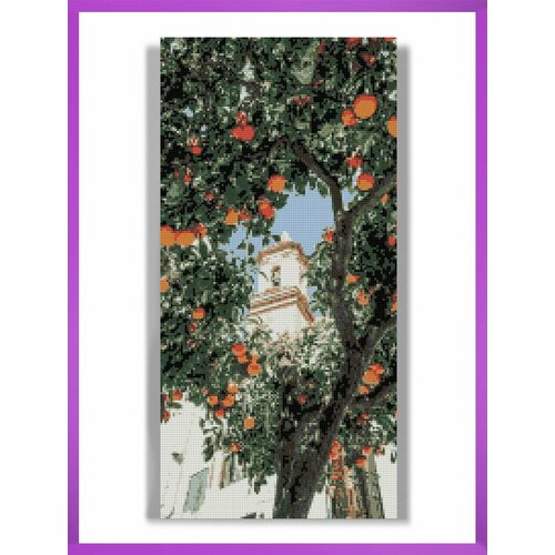 Алмазная мозаика на подрамнике - вышивка Апельсиновый сад 30 х 60 см 2150₽