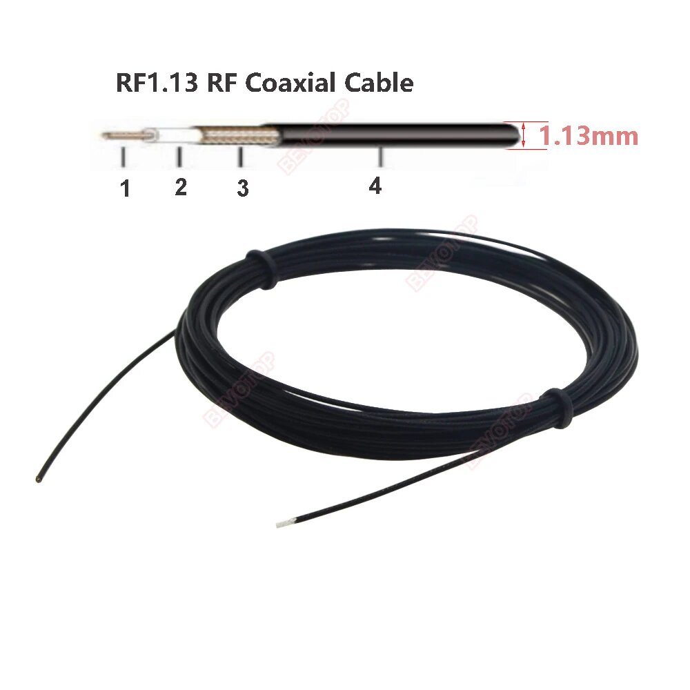 BEVOTOP Micro RF Coaxial Cable 1.13 мм 2 метра, RF1.13 Cable, 10M