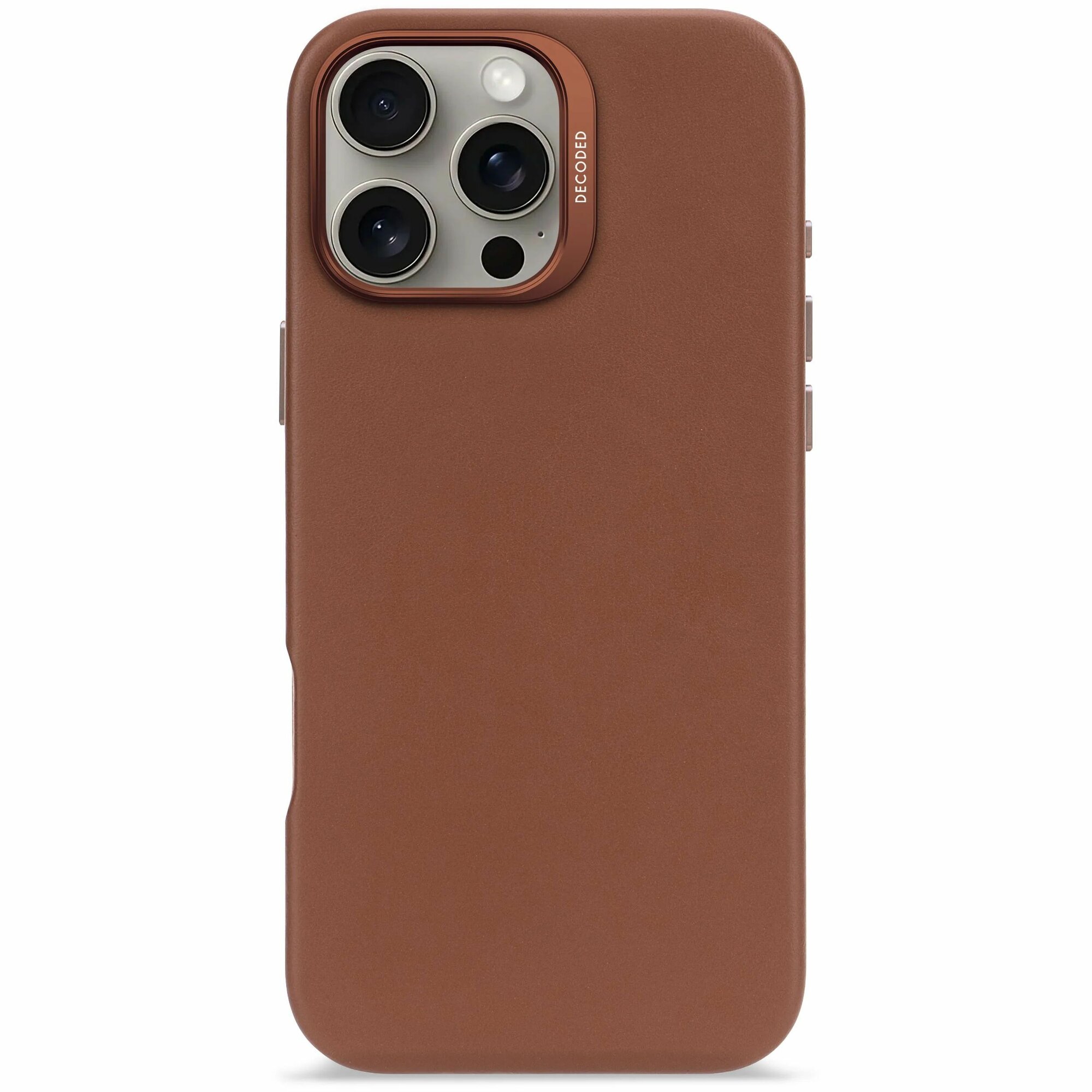 Чехол кожаный Decoded Leather Back Cover для iPhone 16 Pro Max коричневый