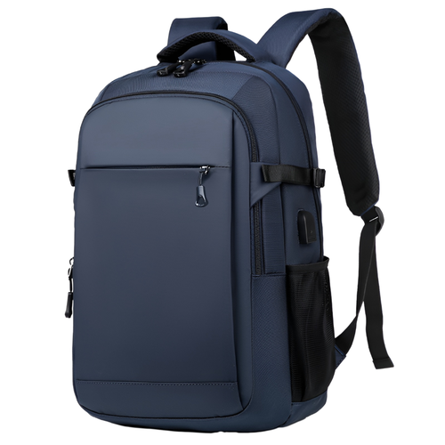 Универсальный рюкзак с отделением для ноутбука, органайзером и боковыми ремнями, синий